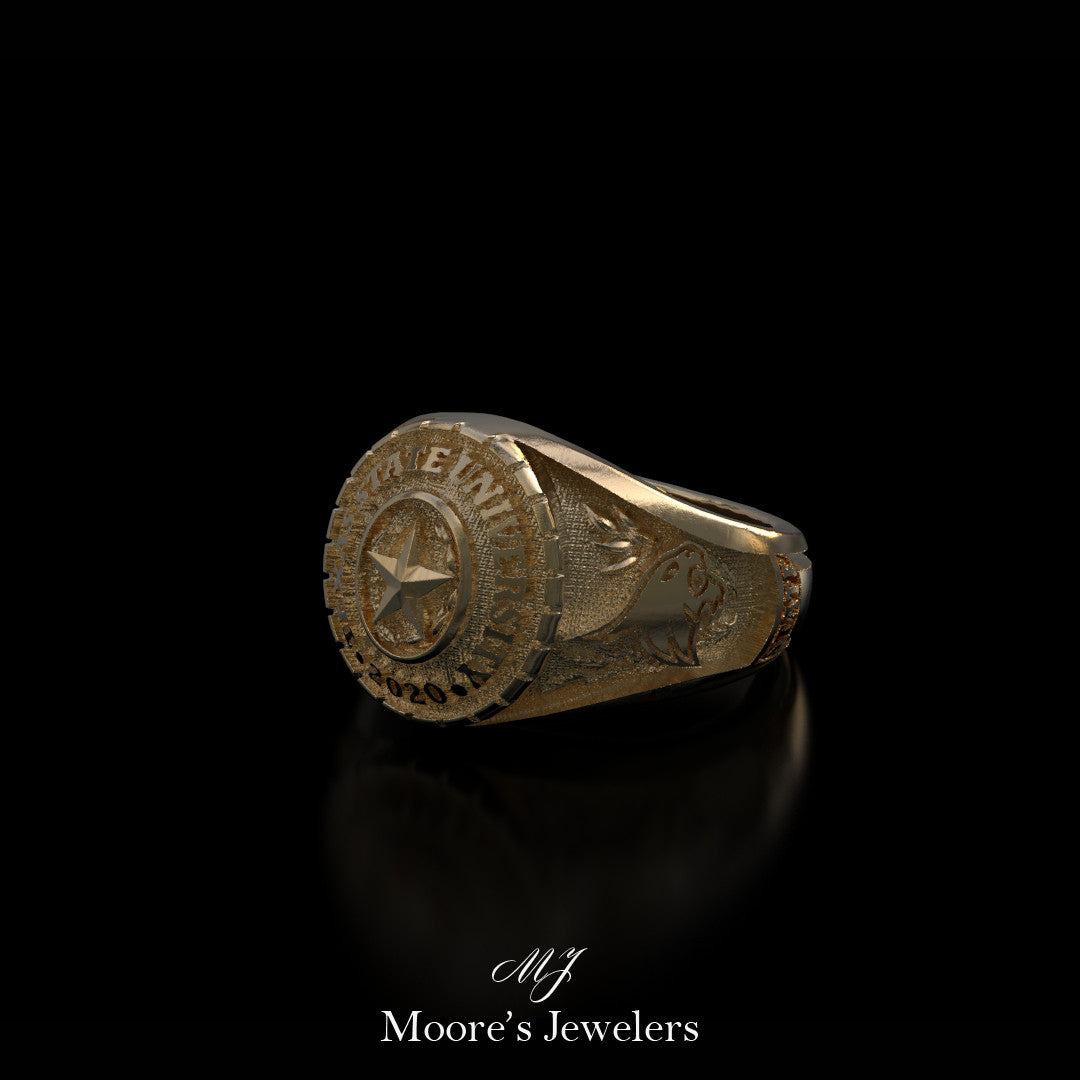 10k Yellow Gold Texas State University Class Ring