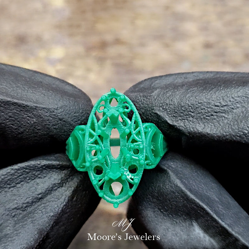 14k White Gold Unique Diamond Fashion Ring