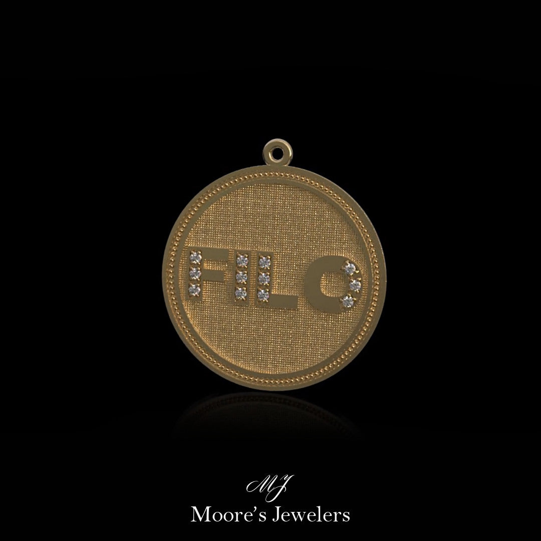 14k Yellow Gold Man's Initial Pendant