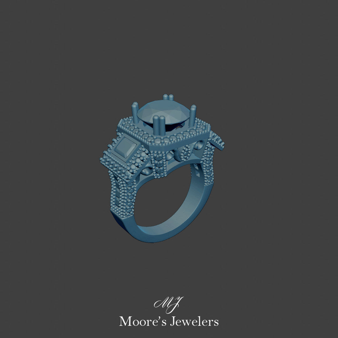 Cathedral Style Halo Engagement Ring