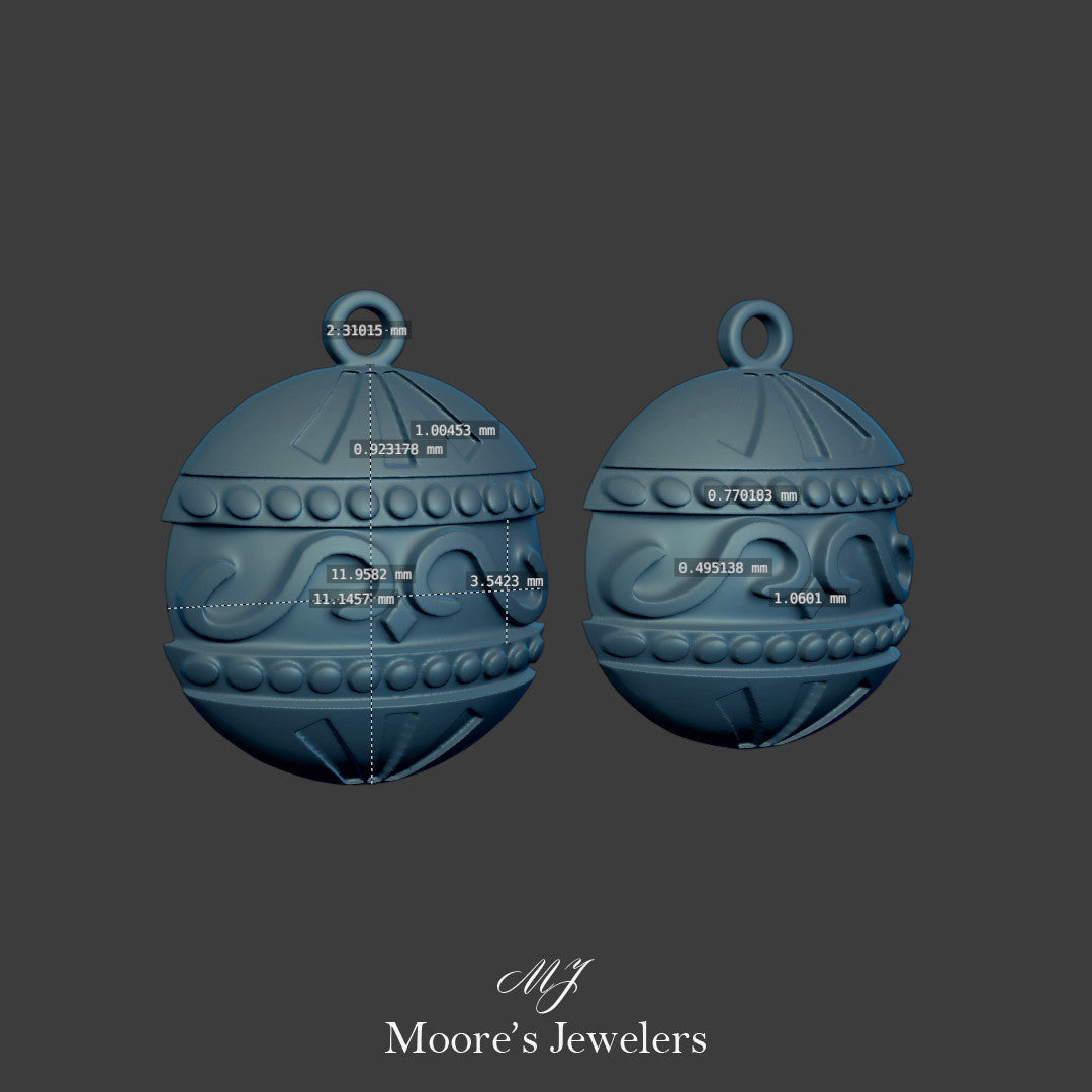 Christmas Ornament Earrings 3d Model