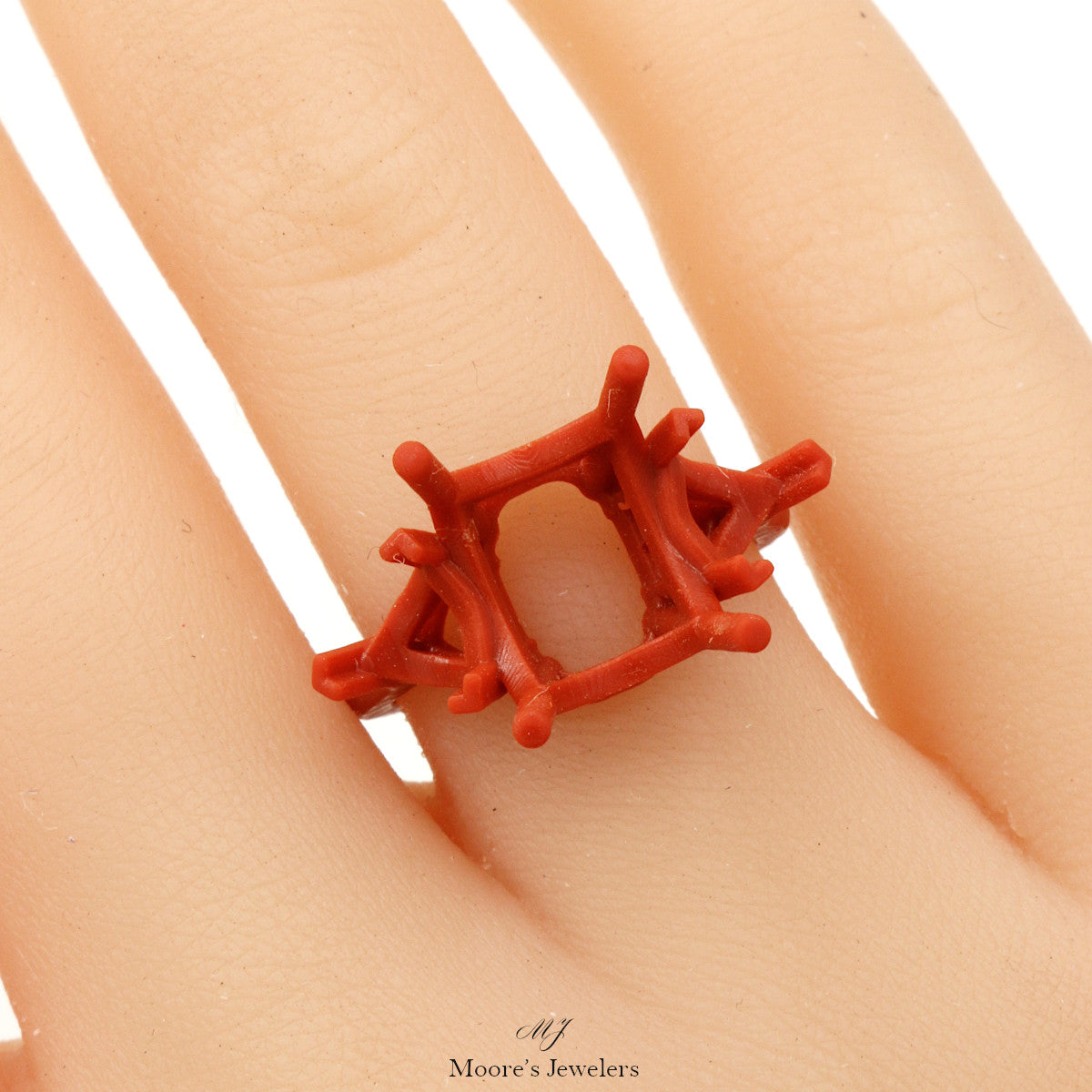 Emerald and Trillion Cut High Fashion Ring 3d Print