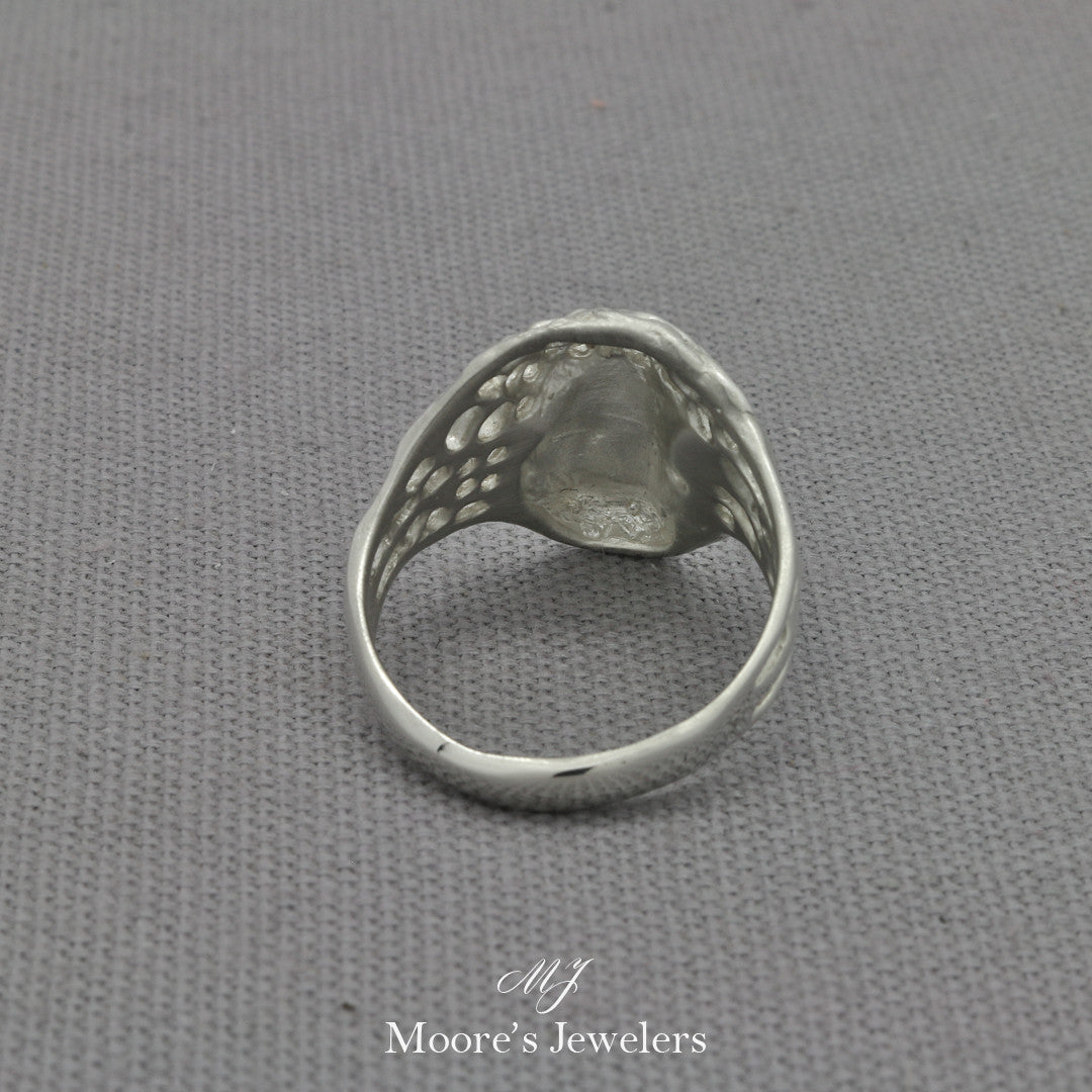 925 Sterling Silver Jesus Head Weave Ring