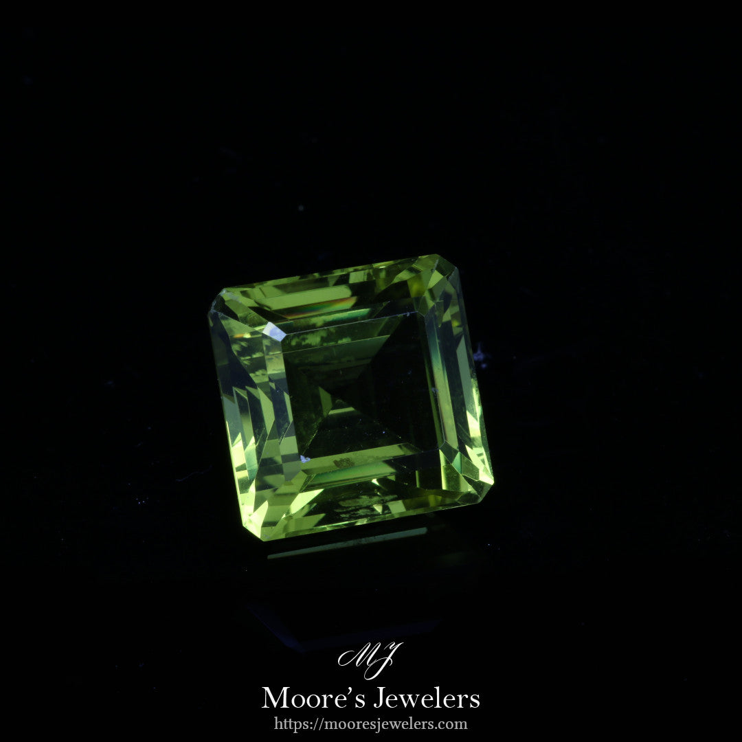 Custom Made Large Emerald Cut Peridot Pendant