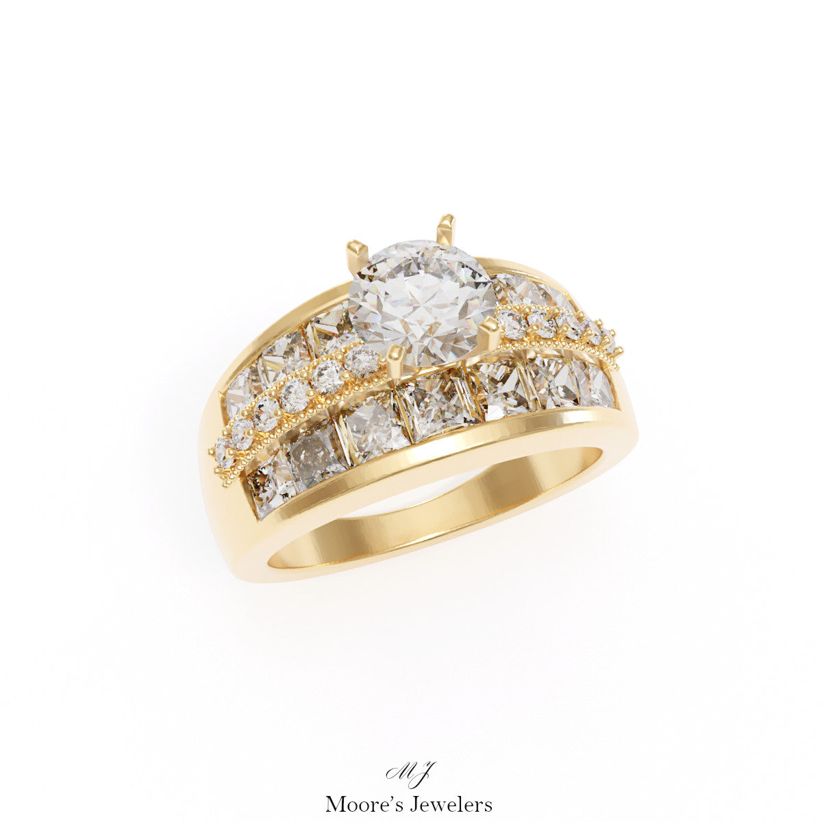 Tapered Engagement Ring 3d Model