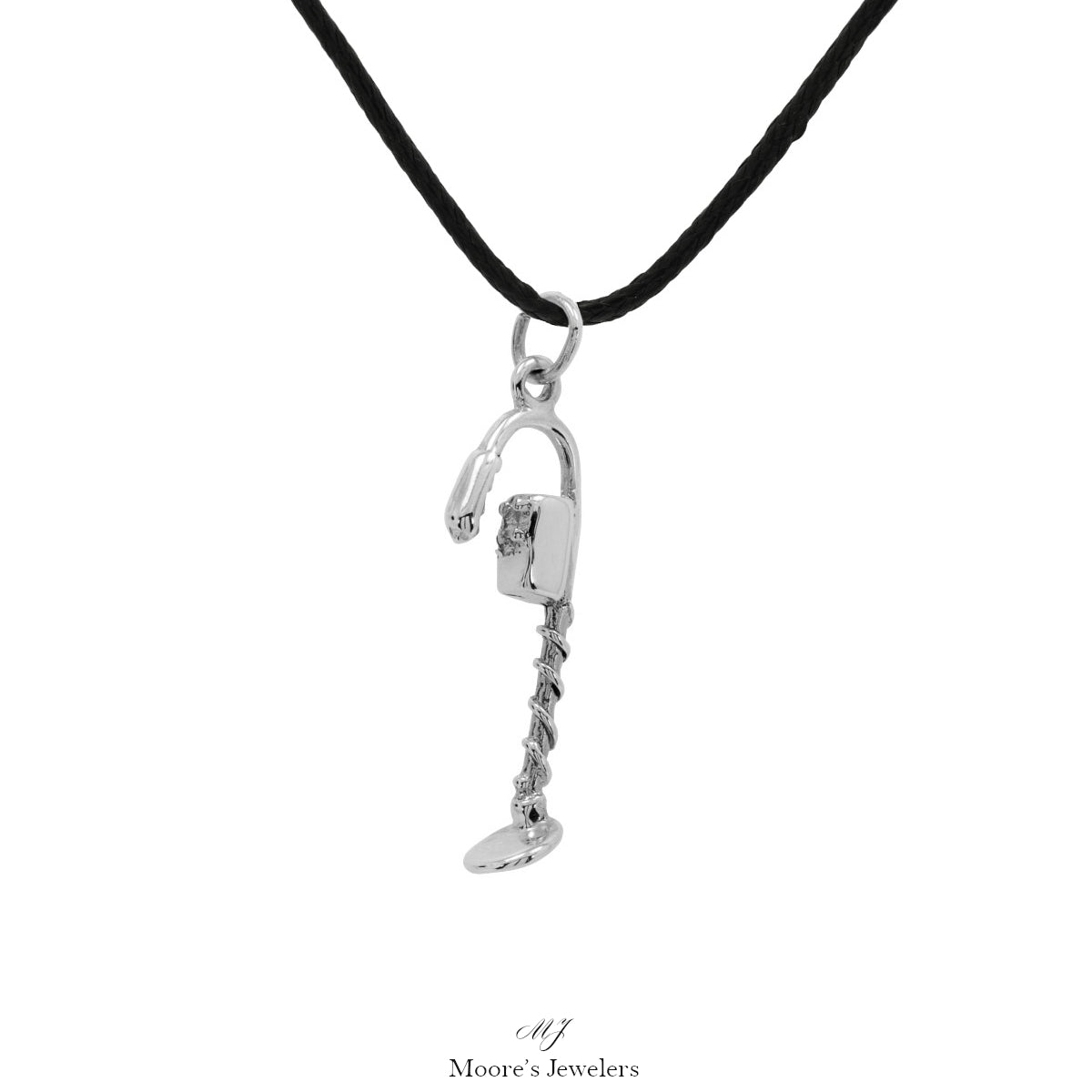 .925 Sterling Silver Metal Detector Necklace w/ Adjustable Cord