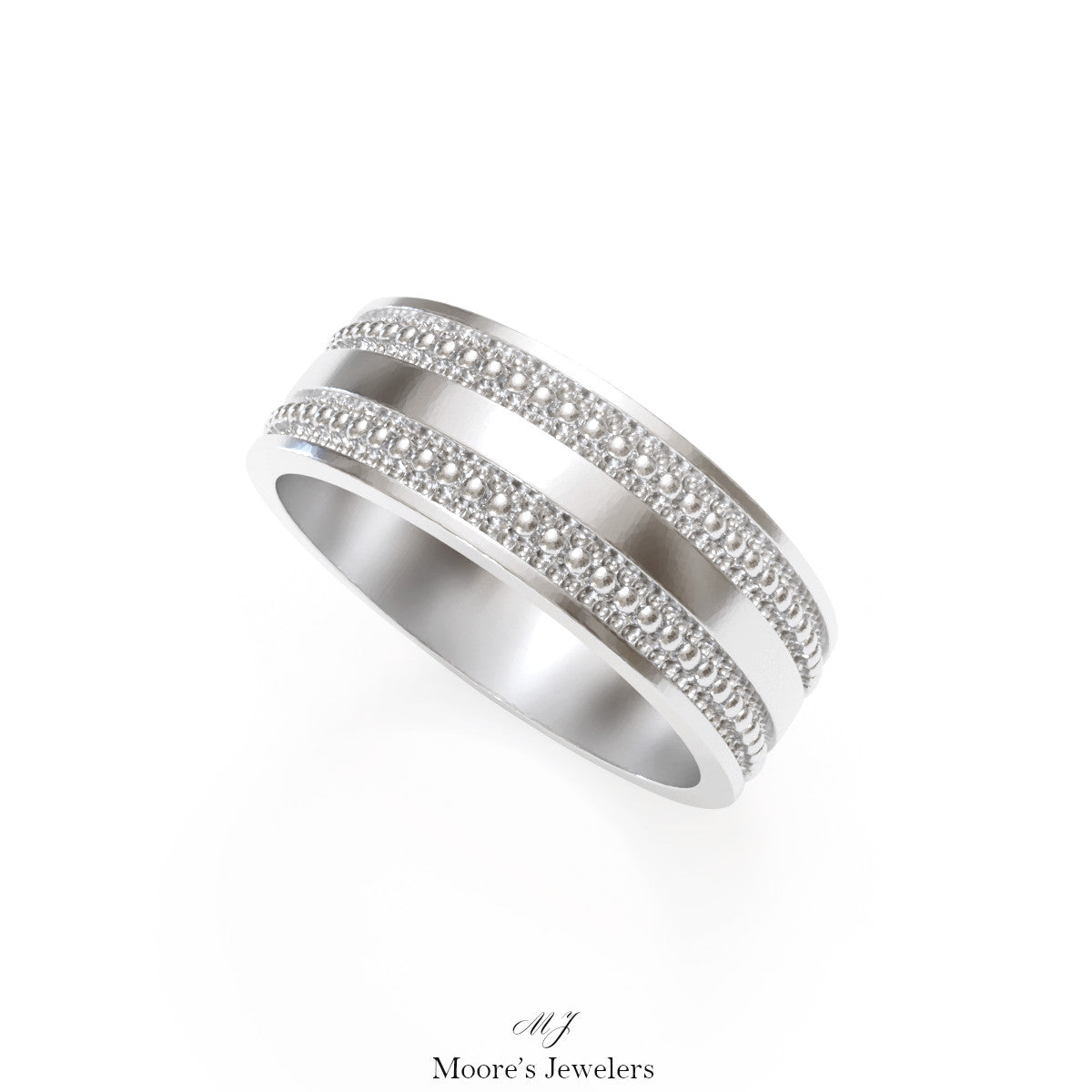 Man's Beaded Wedding Band 3d Model