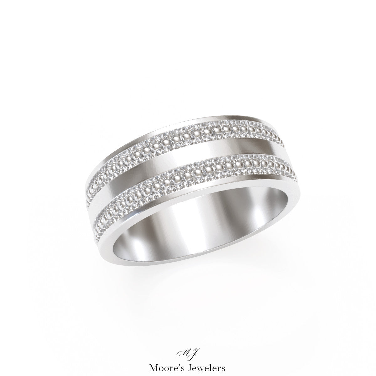 Man's Beaded Wedding Band 3d Model