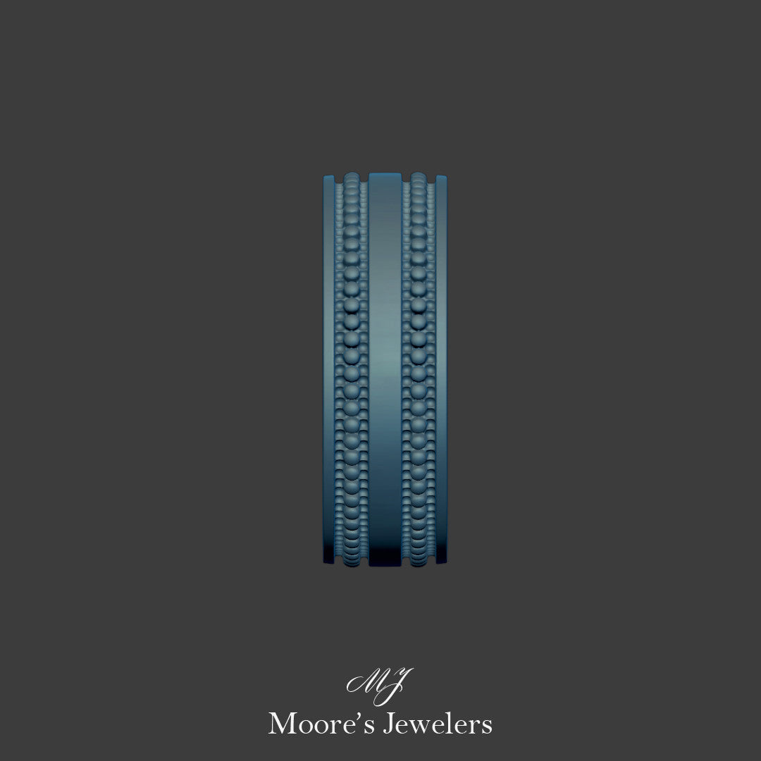Man's Beaded Wedding Band 3d Model