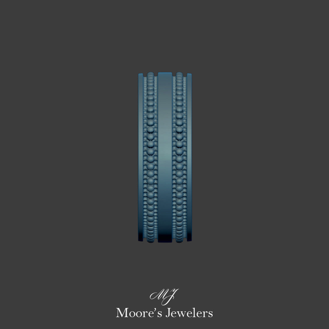 Man's Beaded Wedding Band 3d Model