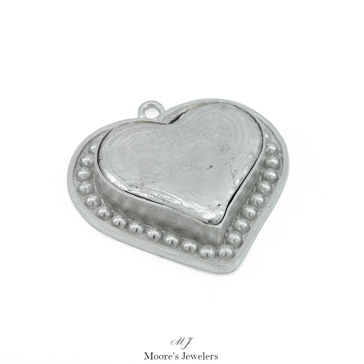 Sterling Silver Heart Bezel Set Pendant Casting