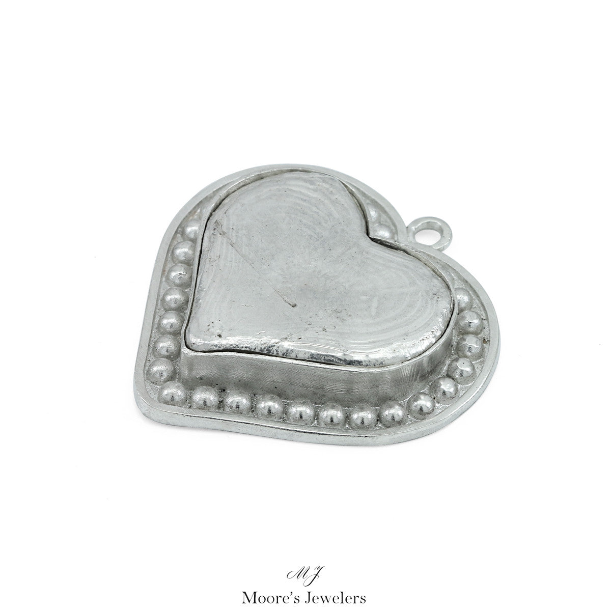 Sterling Silver Heart Bezel Set Pendant Casting