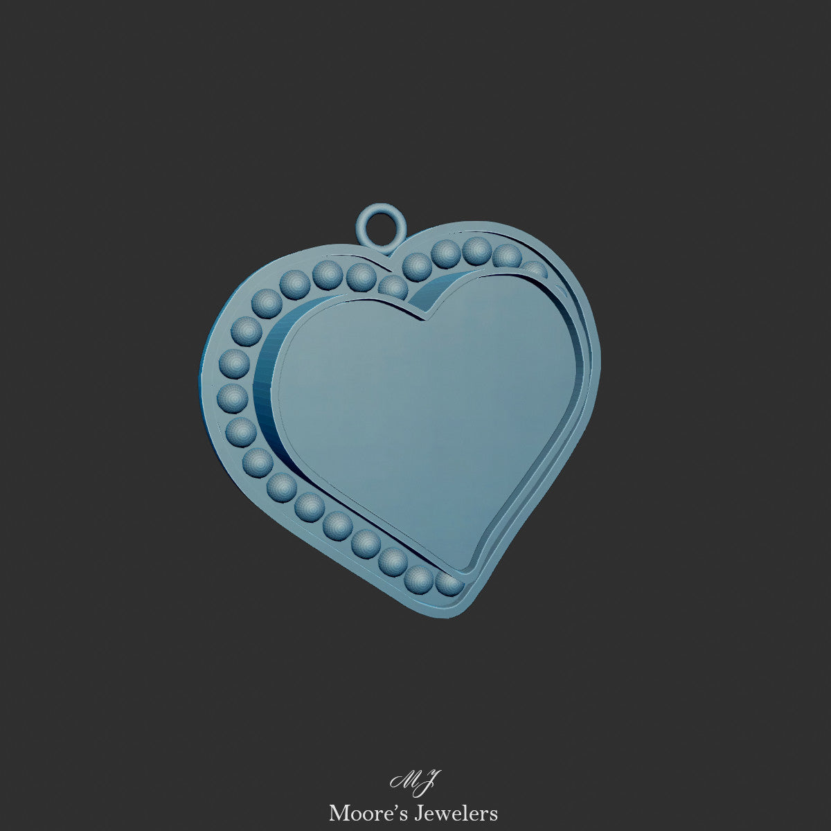 Sterling Silver Heart Bezel Set Pendant Casting