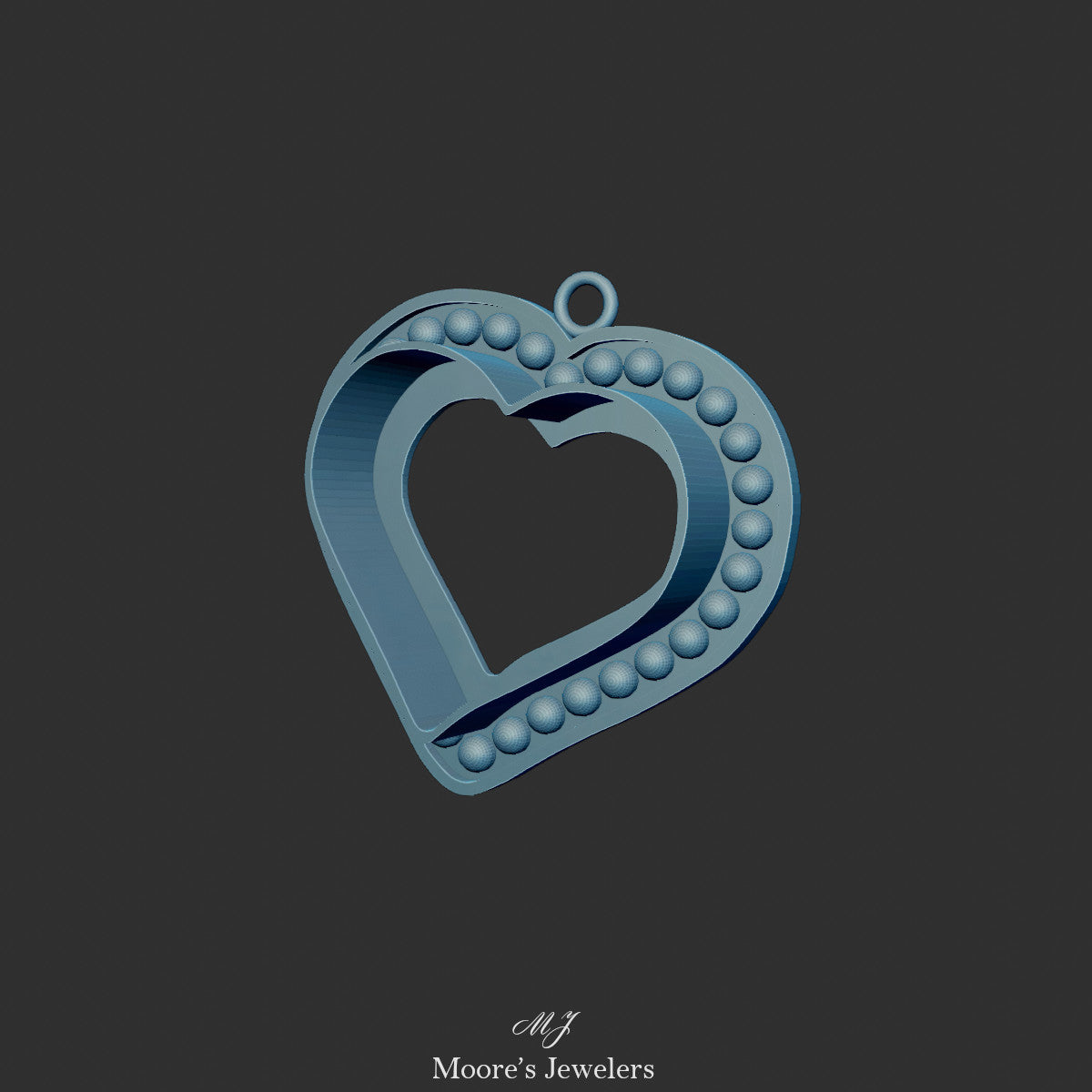 Sterling Silver Heart Bezel Set Pendant Casting