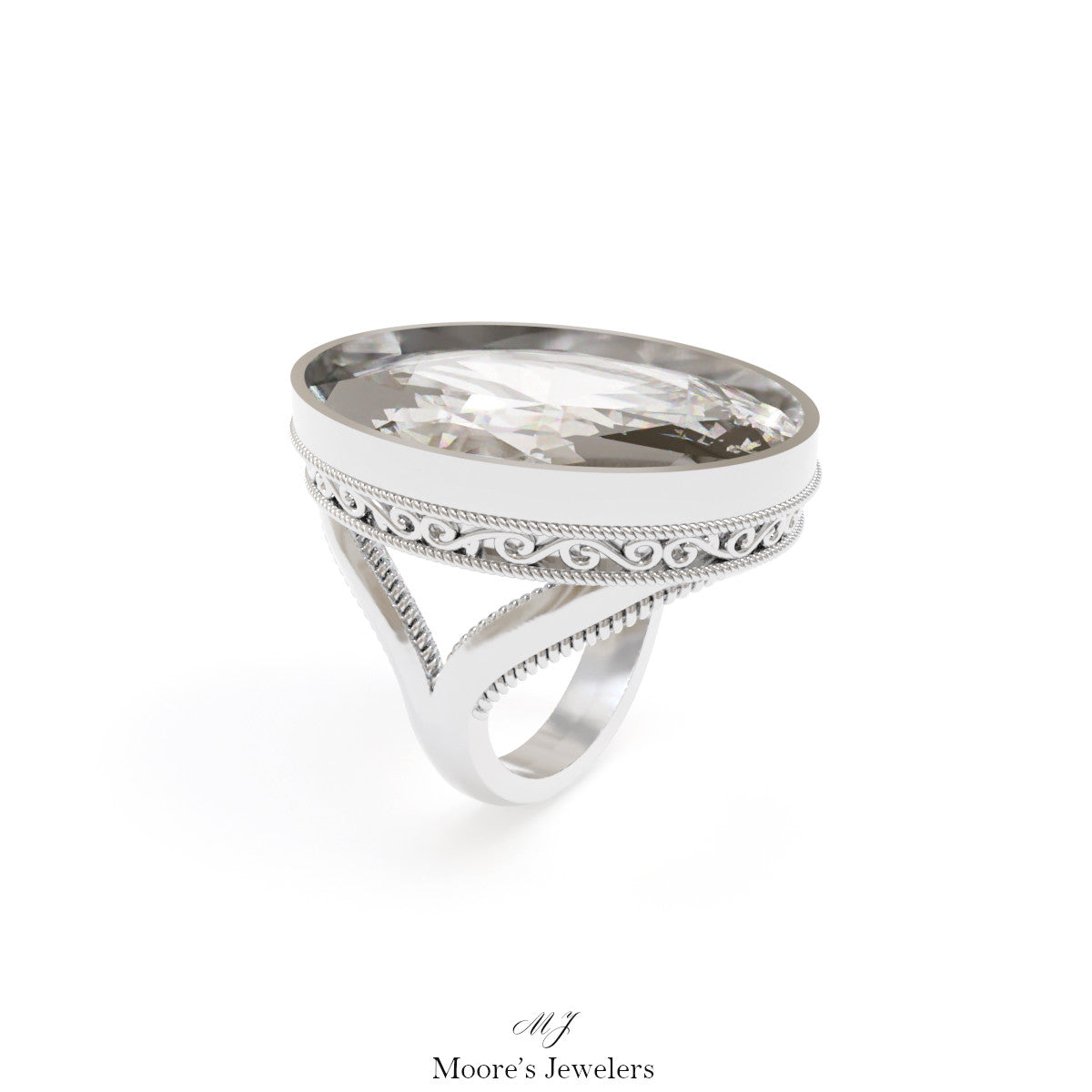 Cast and Iterations of Large Bezel Set Ring