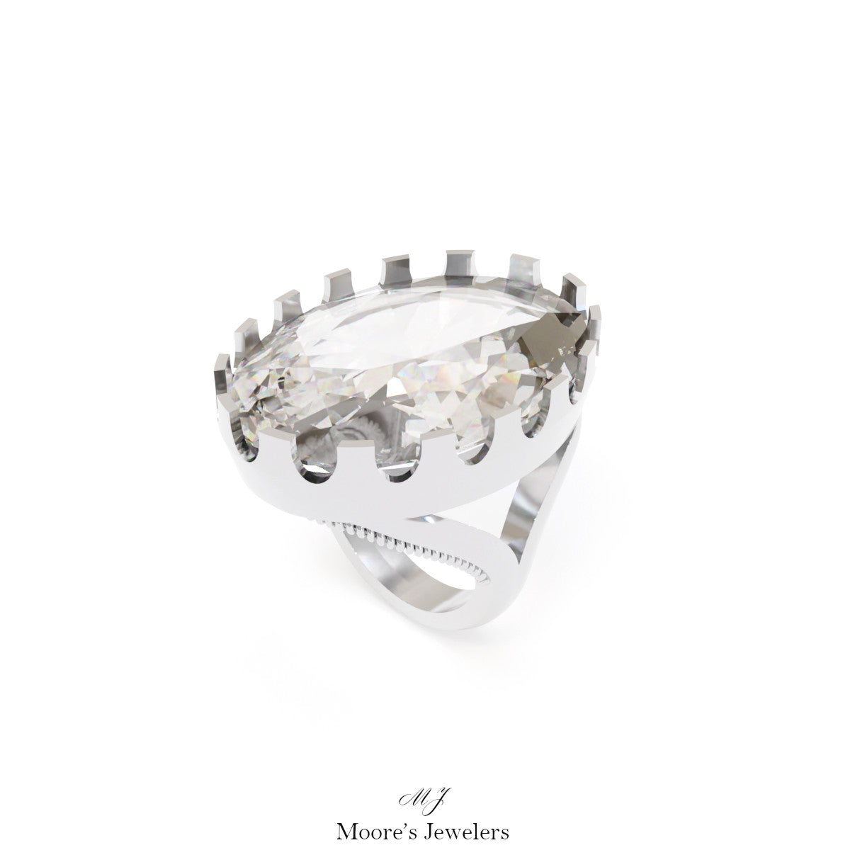 Cast and Iterations of Large Bezel Set Ring
