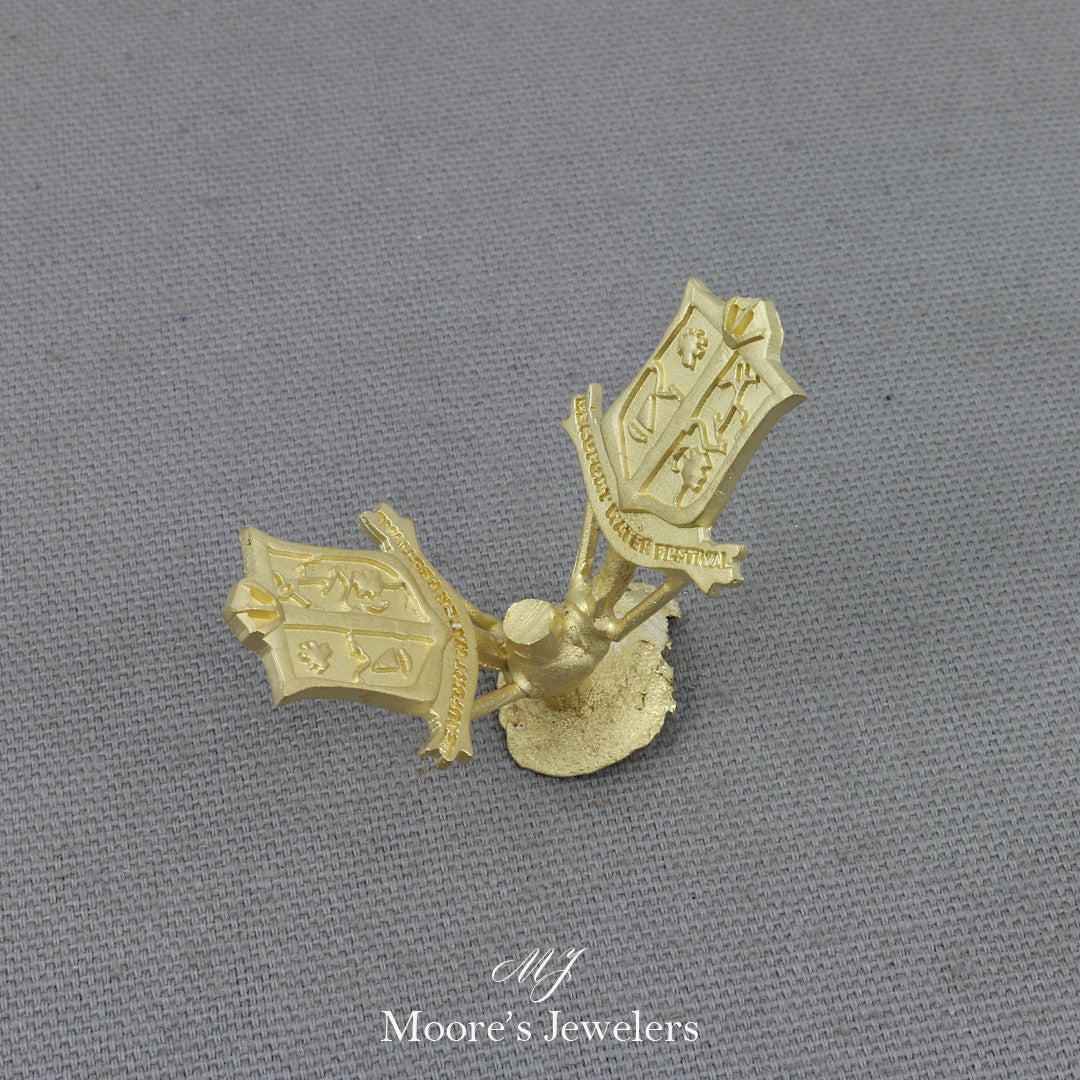 14k Yellow Gold Crest Casting Using Customer's Metal