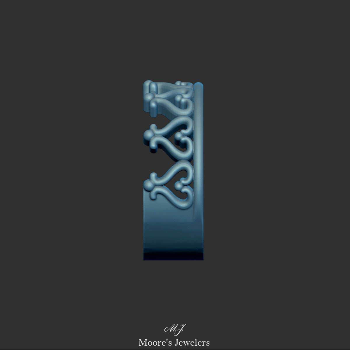 Half Crown Ring 3d Model