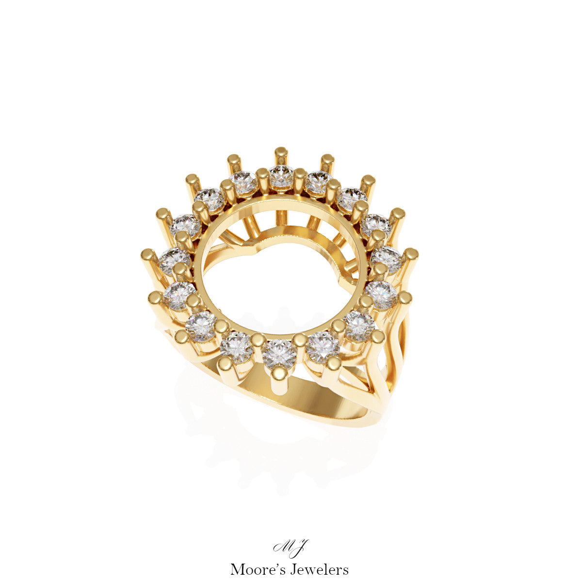 Diamond Coin Holder Ring 3d Model