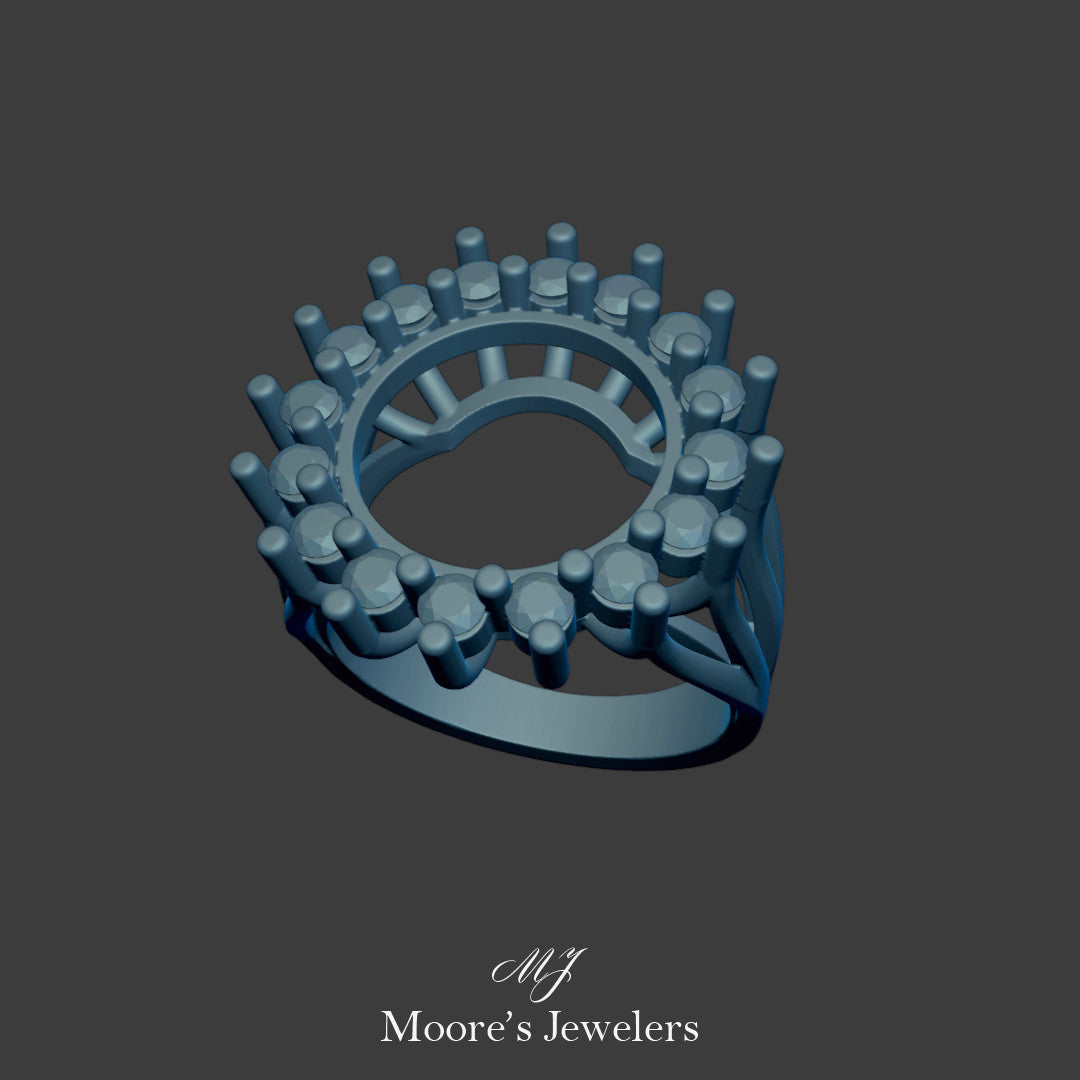 Diamond Coin Holder Ring 3d Model