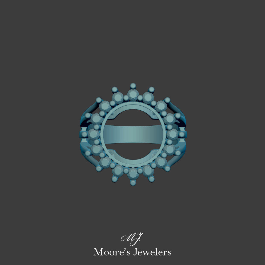 Diamond Coin Holder Ring 3d Model