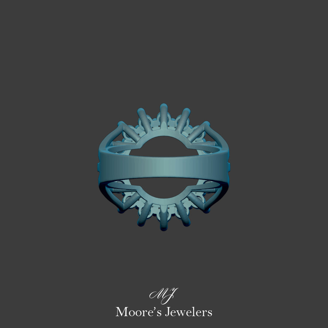 Diamond Coin Holder Ring 3d Model