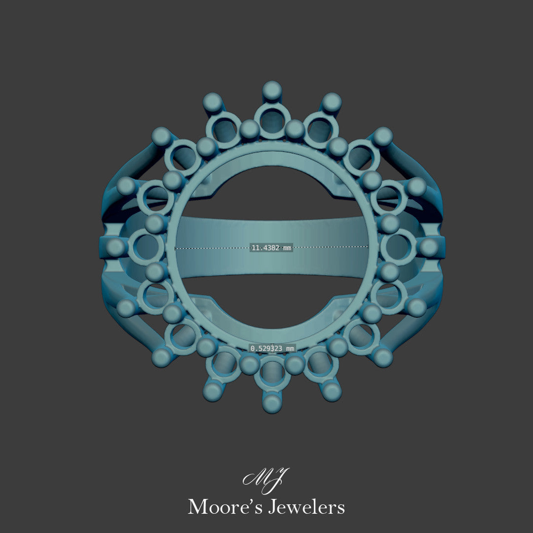 Diamond Coin Holder Ring 3d Model