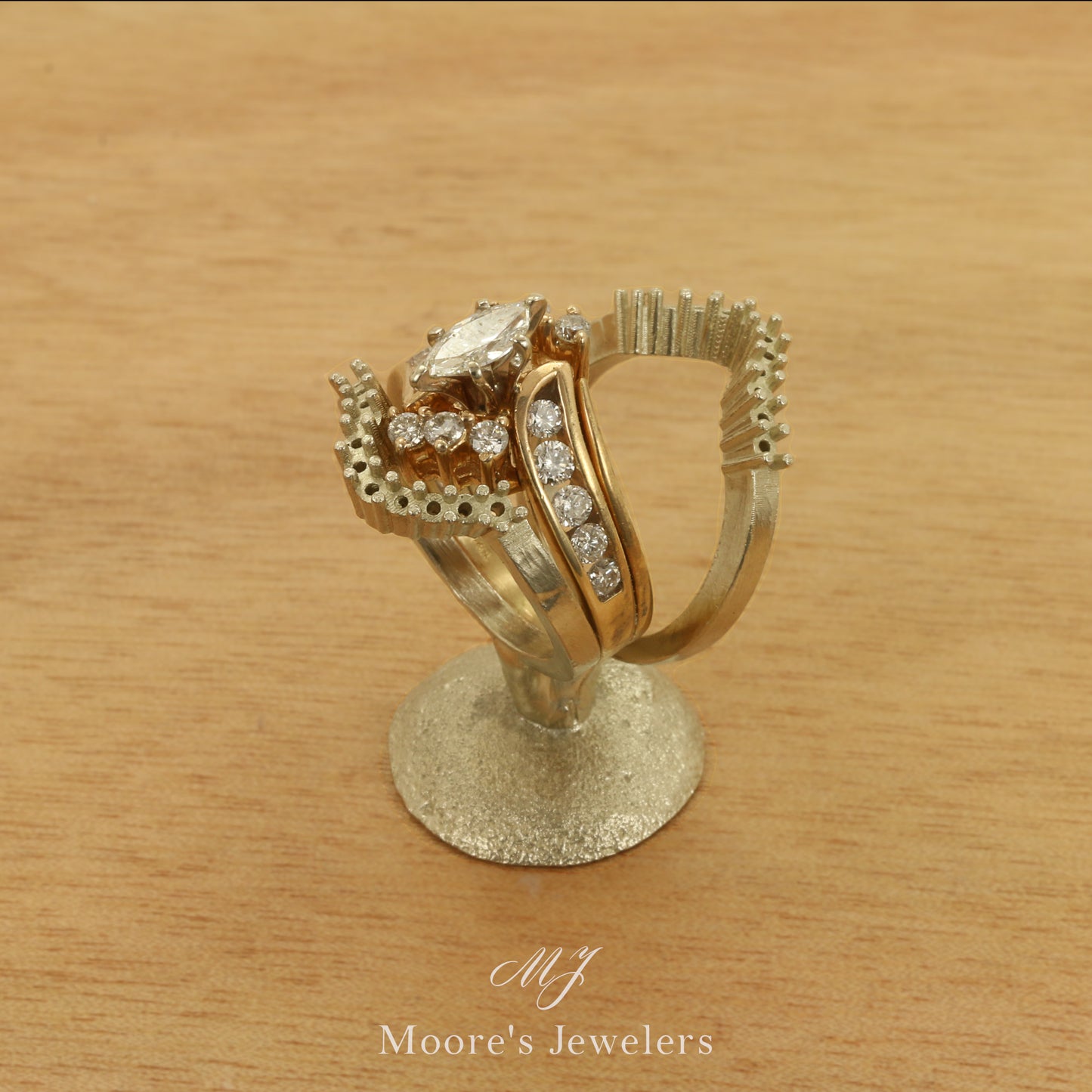 14k Yellow Gold Shadow Bands