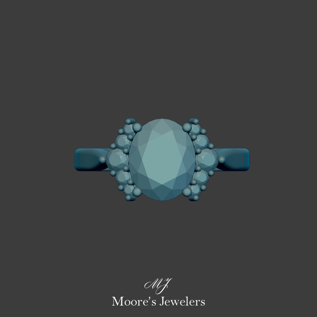 European Style Engagement Ring 3d Model