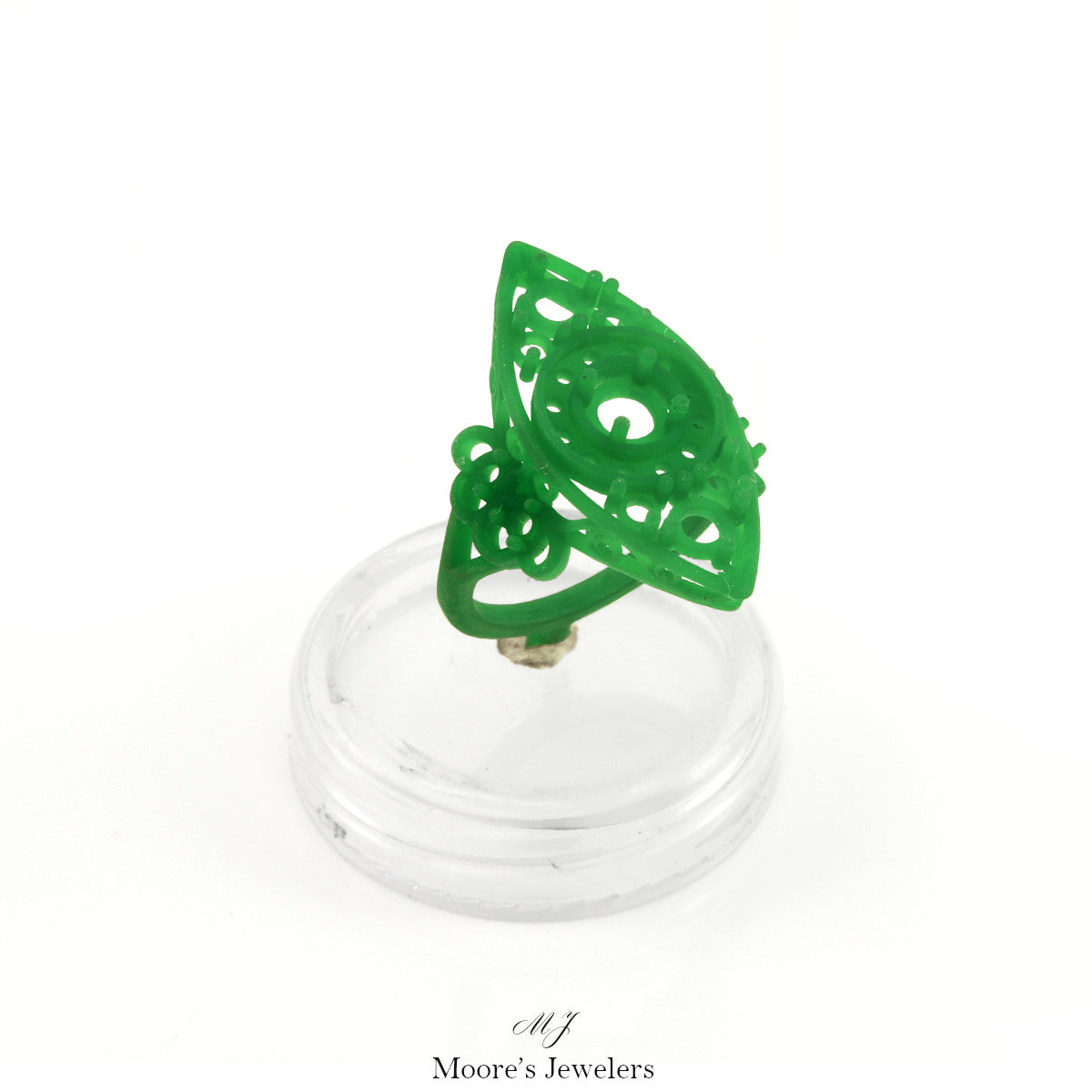 Faux Antique Scroll Style Cocktail Ring Cast and Print