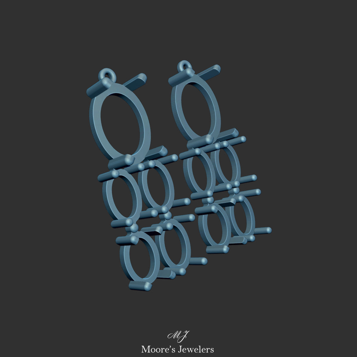 Opal and Emerald Earrings 3d Model