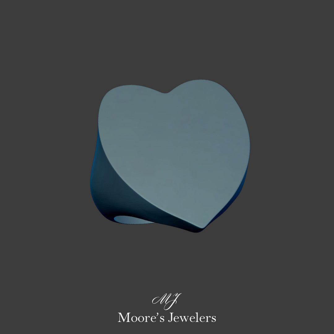 Engraveable Heart Signet Ring 3d Model