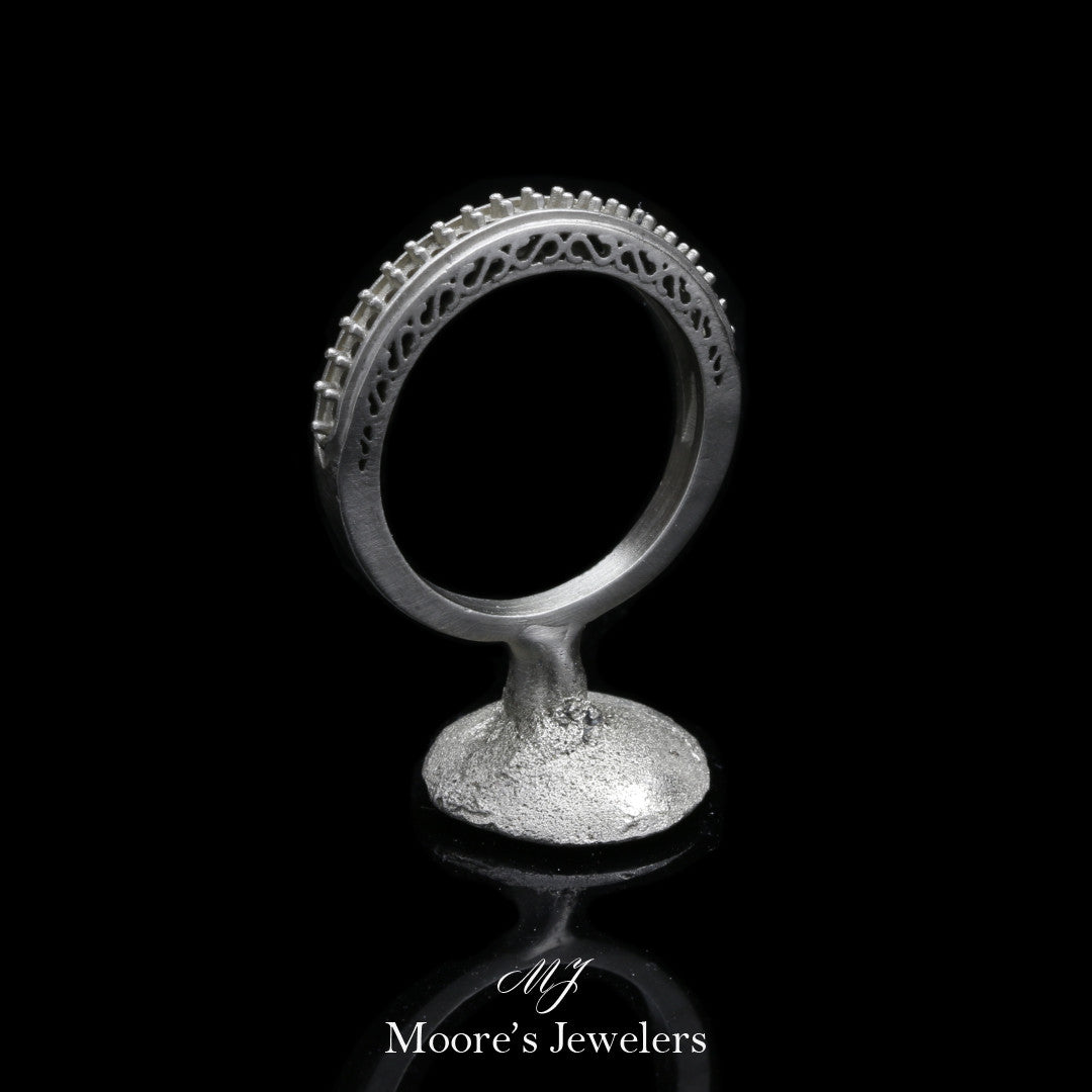 14k White Gold Matching Shadow Band Cast