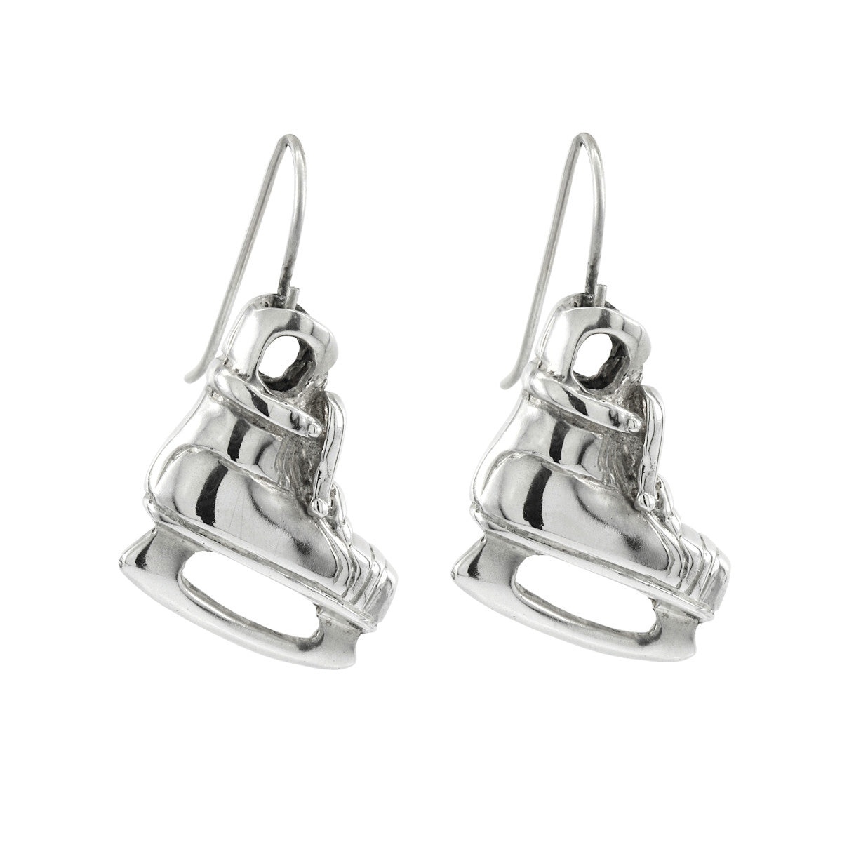 925 Sterling Silver Ice Skate Earrings w/ French Wire Hooks