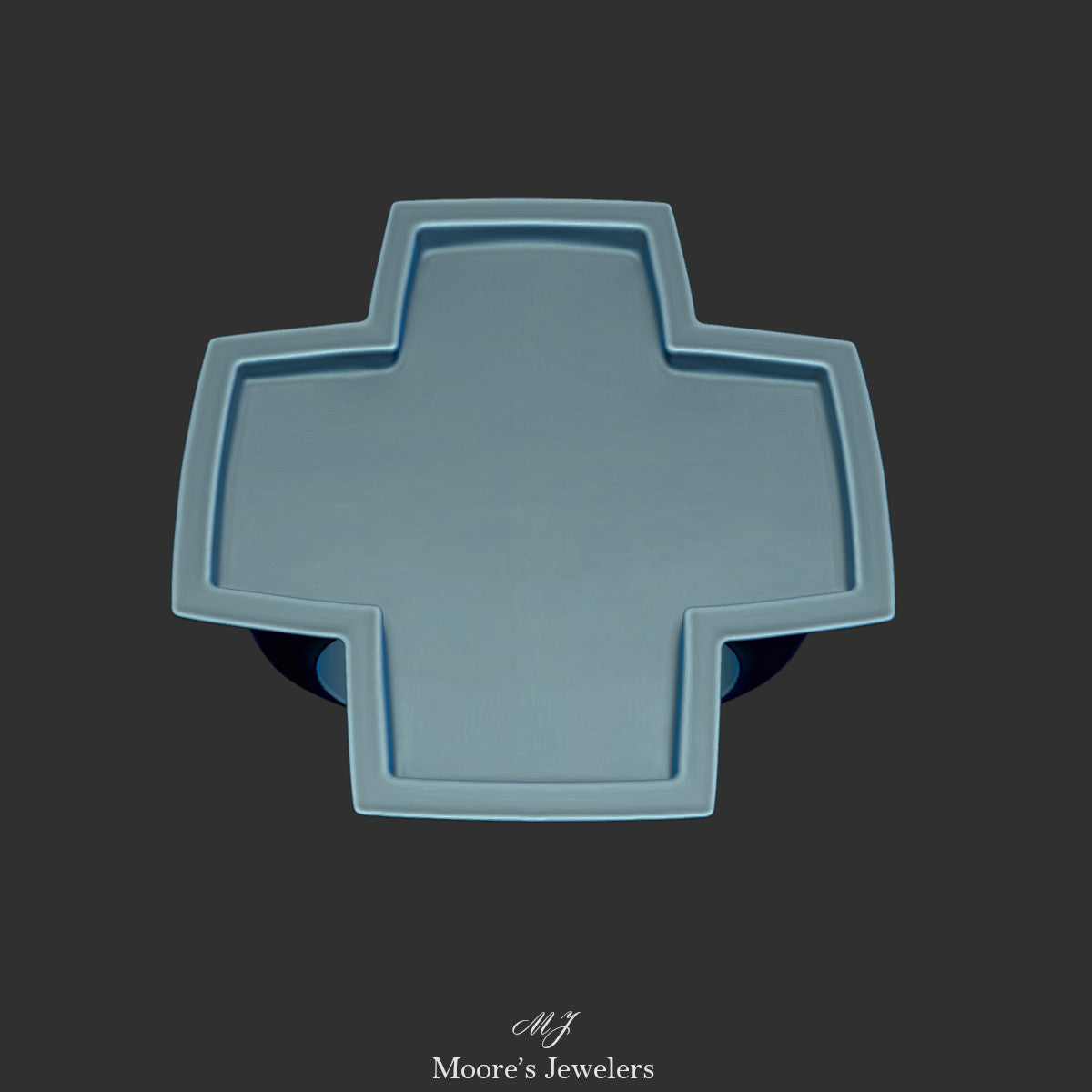 Thicker Squared Off Recessed Cross Style Signet Ring