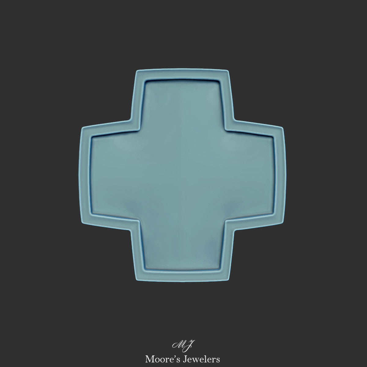 Thicker Squared Off Recessed Cross Style Signet Ring