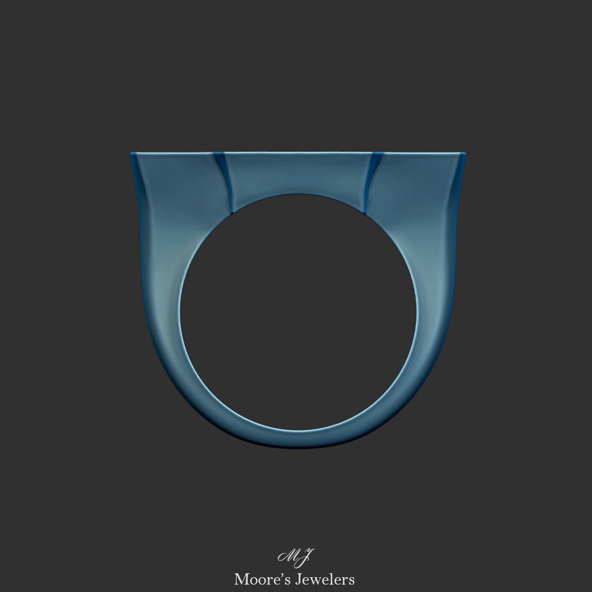 Thicker Squared Off Recessed Cross Style Signet Ring