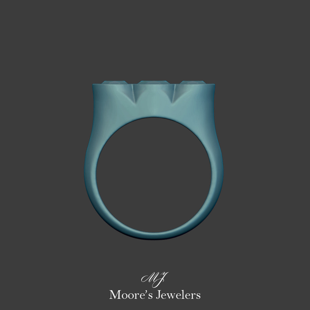 Tri Bezel Set Fashion Ring 3d Model