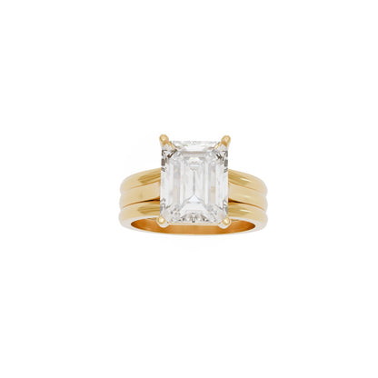 10x8mm Emerald Cut Wedding Set 3d Model