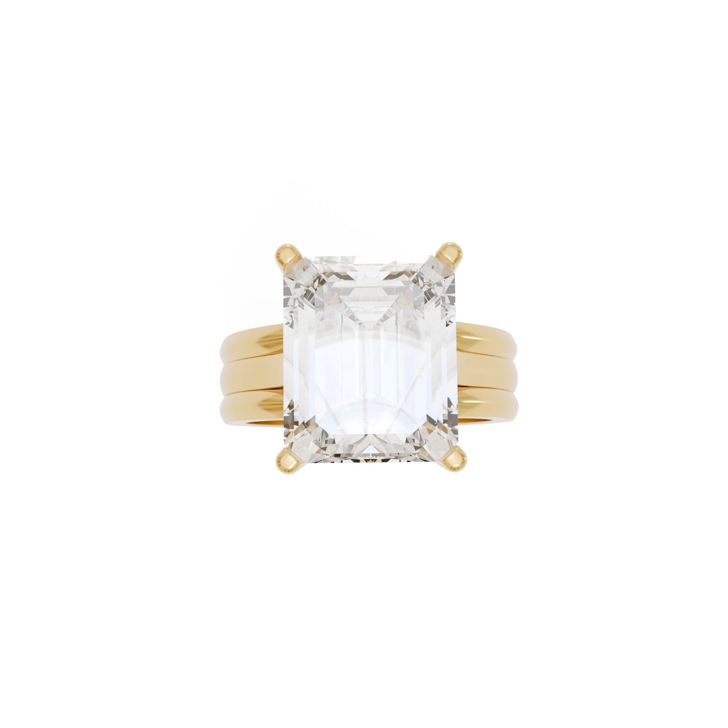 12x10mm Emerald Cut Wedding Set