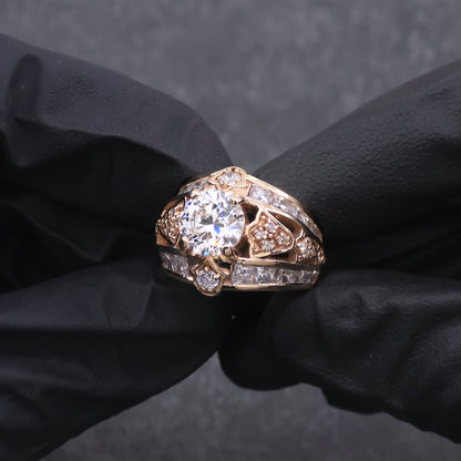 Custom Made 14k Yellow Gold High Fashion Diamond Ring