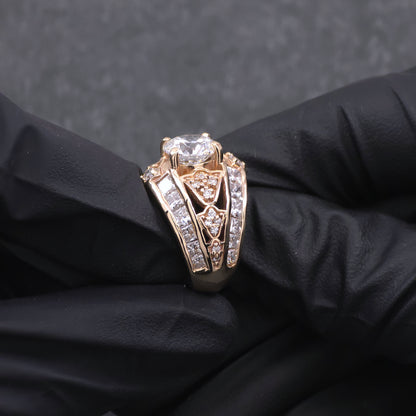 Custom Made 14k Yellow Gold High Fashion Diamond Ring
