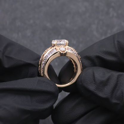 Custom Made 14k Yellow Gold High Fashion Diamond Ring