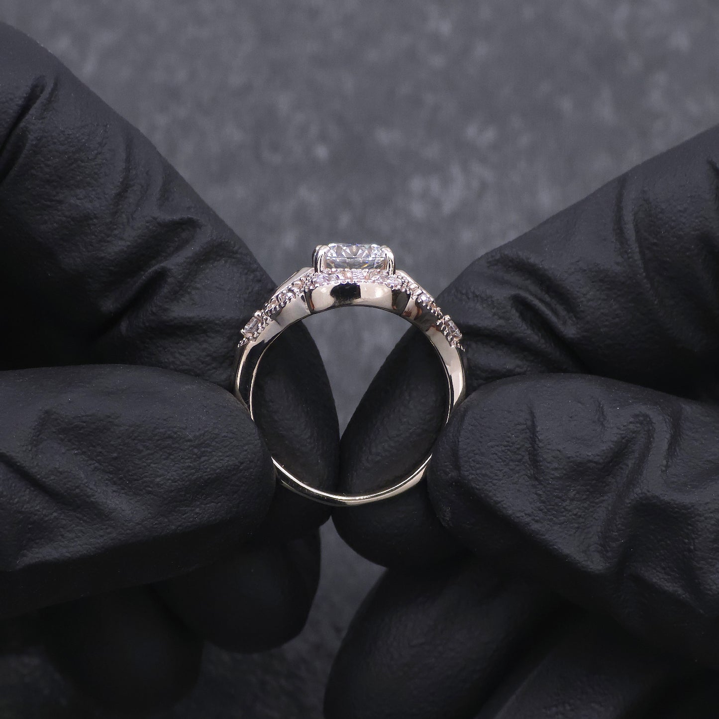 Custom Made 14k Yellow Gold Diamond Antique Style Ring