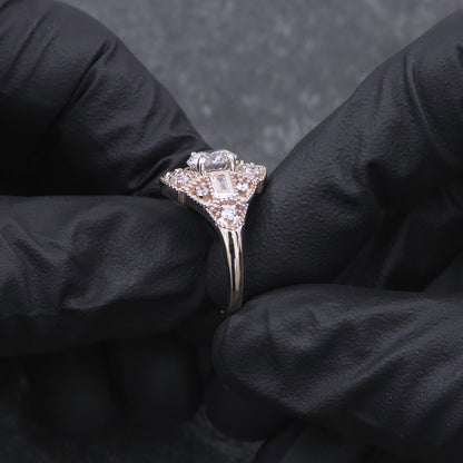 Custom Made 14k Yellow Gold Diamond Antique Style Ring