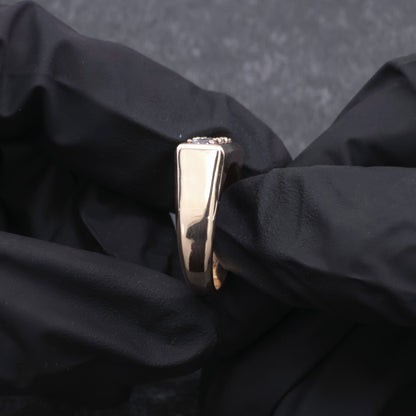 14k Yellow Gold Diamond Gents Bar Ring