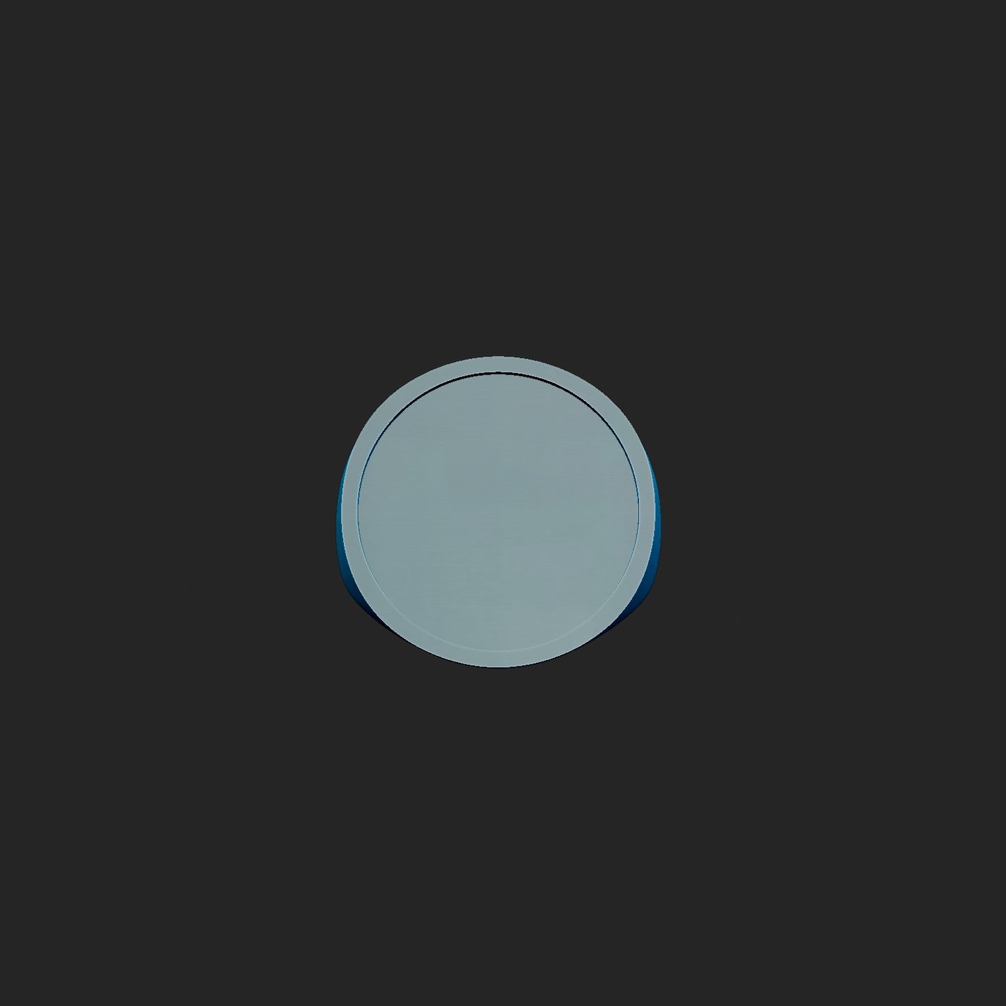 20mm Round Recessed Signet Ring 3d Model