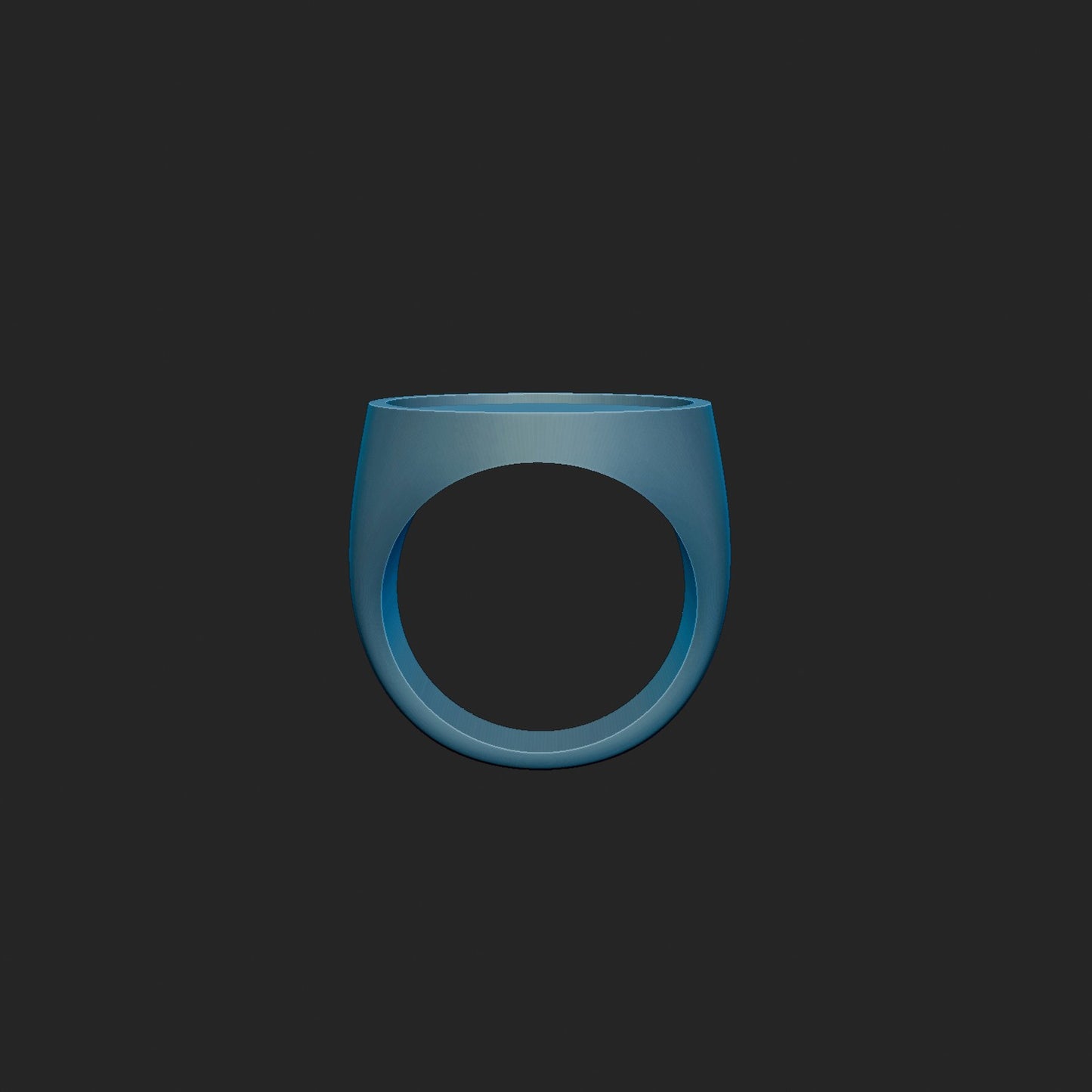 20mm Round Recessed Signet Ring 3d Model