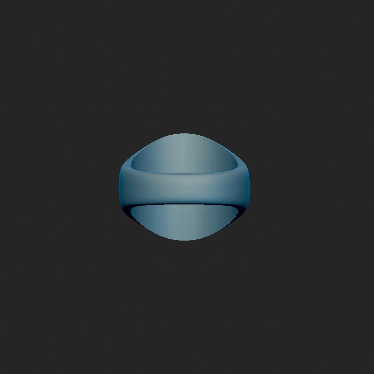 20mm Round Recessed Signet Ring 3d Model