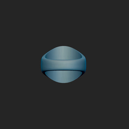 20mm Round Recessed Signet Ring 3d Model